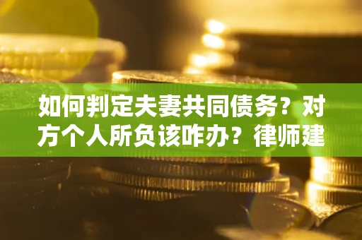 武汉如何判定夫妻共同债务？对方个人所负该咋办？律师建议